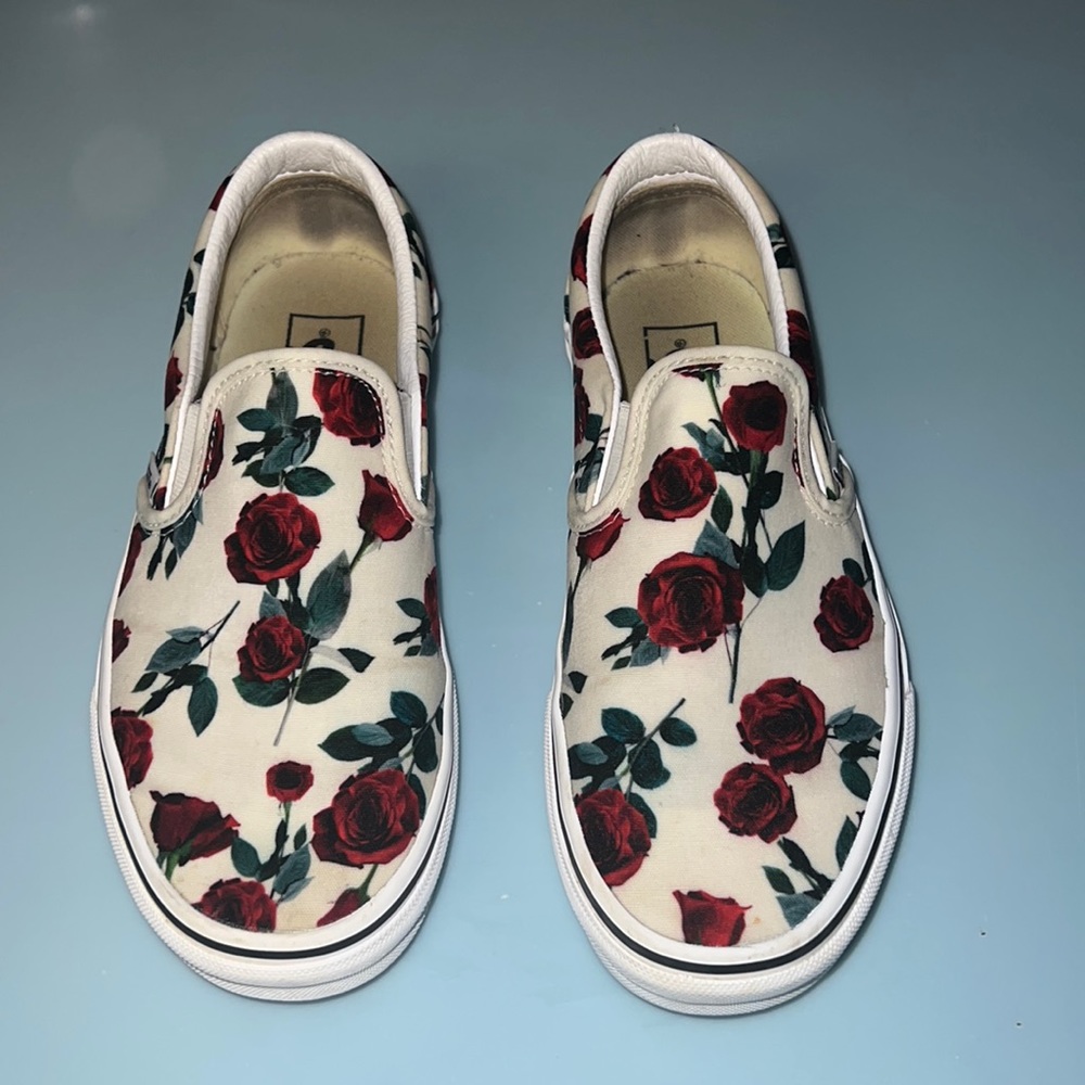 Women’s vans with rose pattern